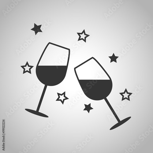 Wine in the glass icon