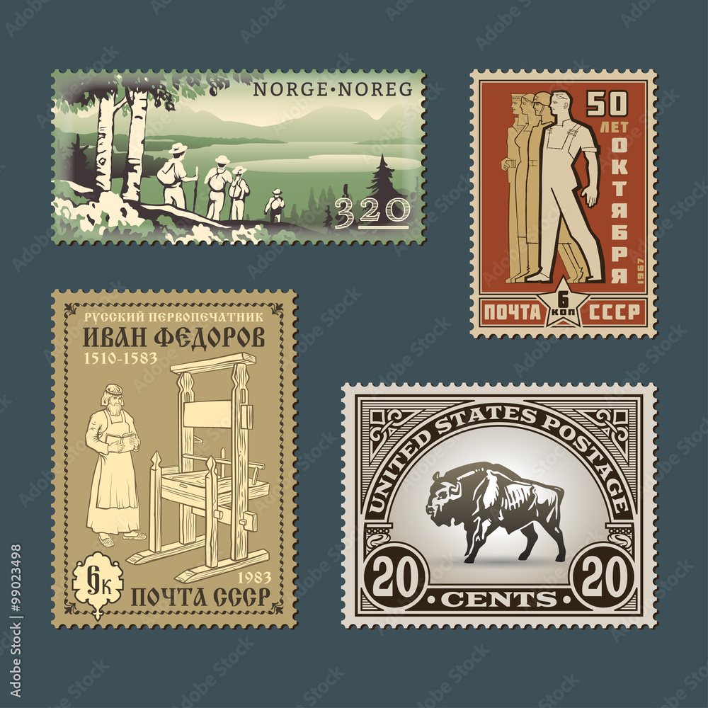 Obraz premium Postage stamps 2