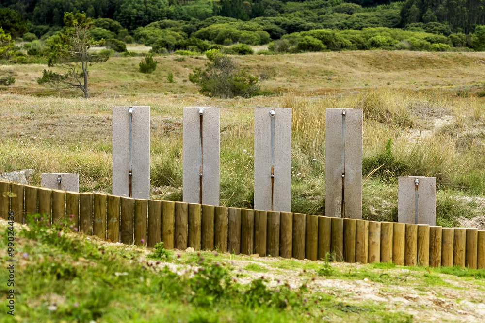 Naklejka premium showers in the dunes near the beach
