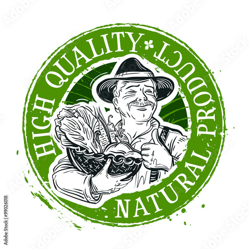 fresh vegetables vector logo design template. food, farm or gardening, horticulture icon