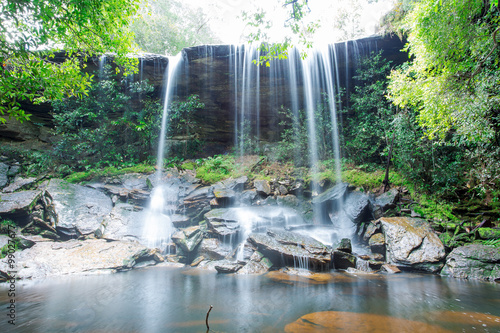 Phu Kradueng National Park, is the highland located in the north-east of Thailand. The Tamsor Nua Waterfall, is one of the Phu Kradueng's attractions.