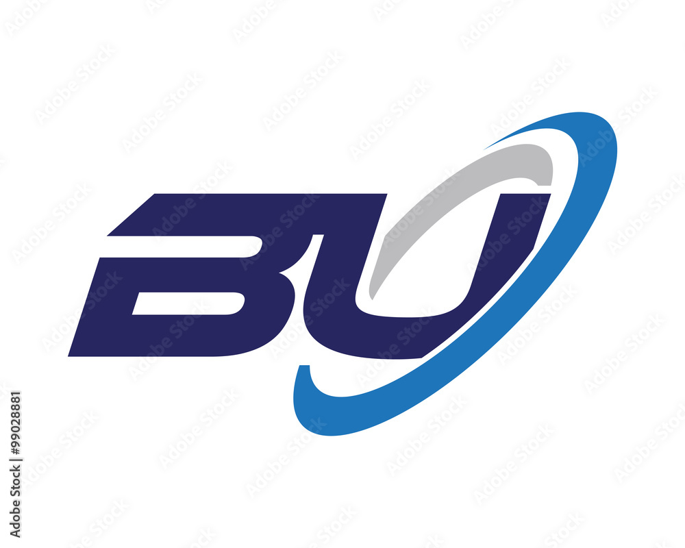 BU Swoosh Letter Initial Logo BU Swoosh Letter Initial Logo