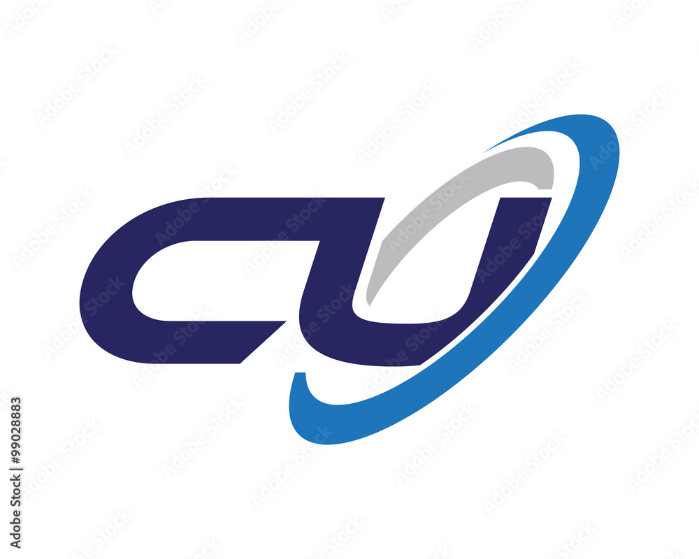 CU Swoosh Letter Initial Logo CU Swoosh Letter Initial Logo