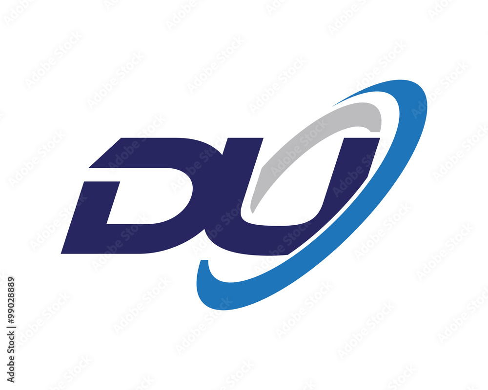 DU Swoosh Letter Initial Logo DU Swoosh Letter Initial Logo