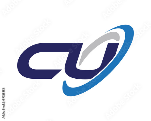 CU Swoosh Letter Initial Logo