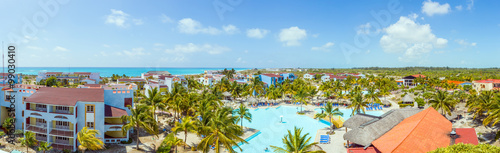 Panoramic View on hotel, Cayo Largo, Cuba.