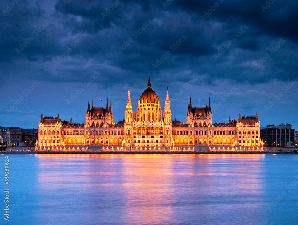Fototapeta premium Hungarian Parliament at night