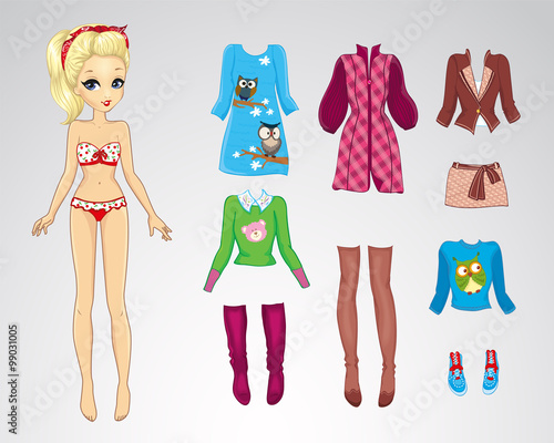 Paper Retro Autum Blonde Doll
