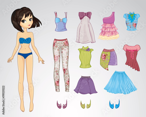 Paper Brunette Cool Haircut Doll