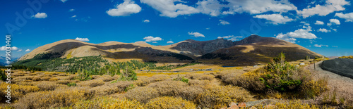 Panorama of Mountains and Road in Colorado