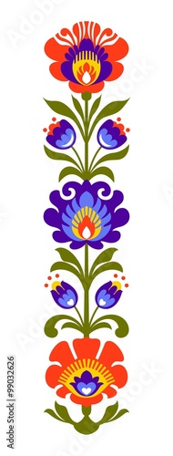 Polish folk flowers papercut