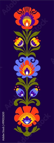 Polish folk flowers papercut