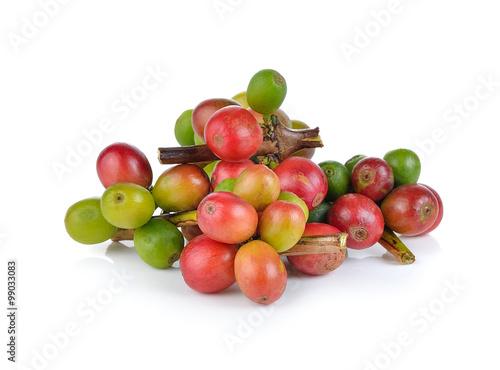 Coffee bean on white background