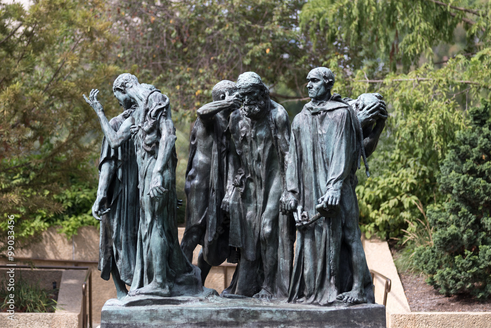 Obraz premium The Burghers of Calais in the Hirshhorn Museum in Washington DC. This is one of the dozen allowed copies from the Rodin original