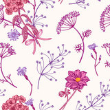 Seamless pattern with herbs.