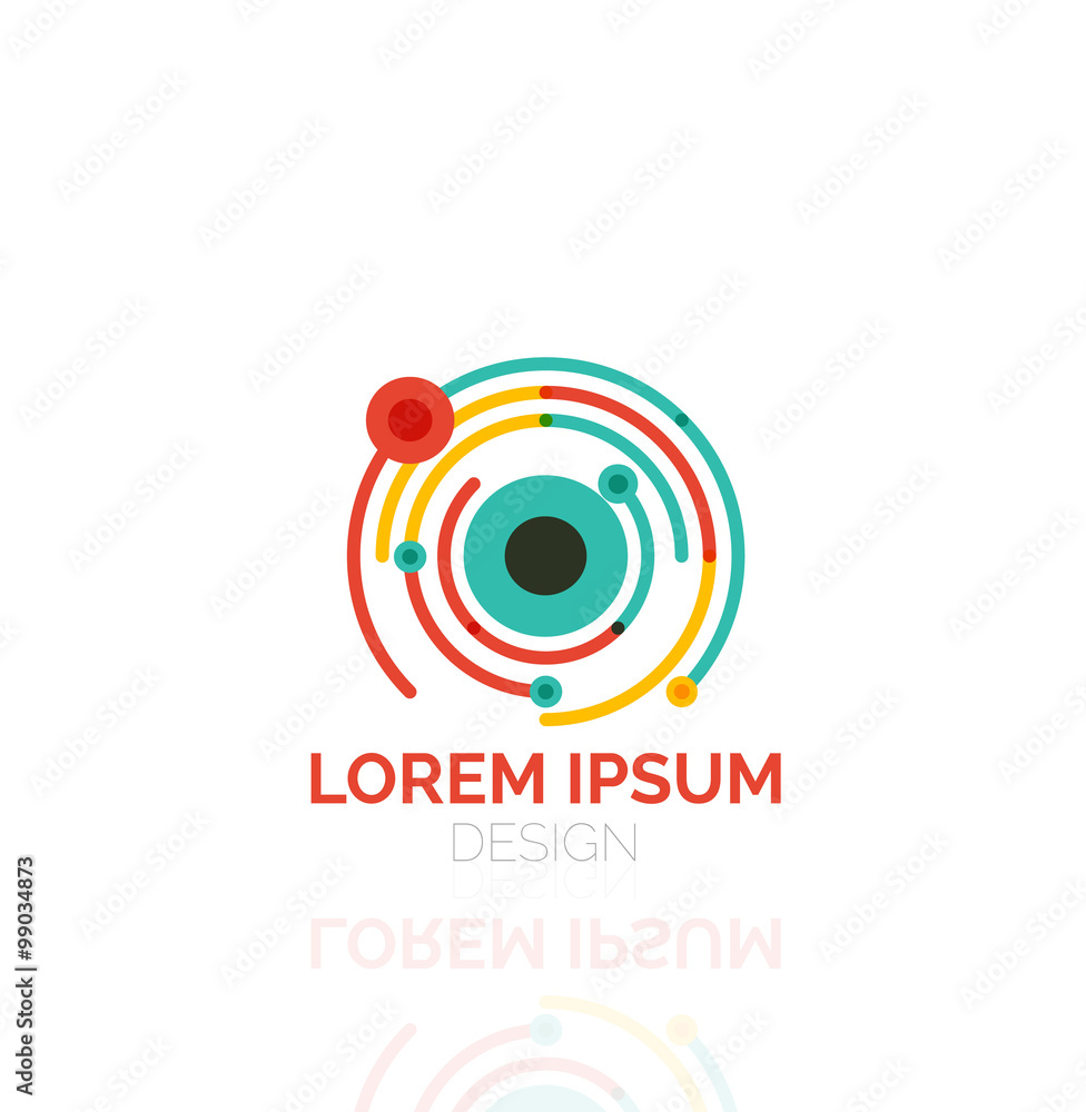 Vector swirl and circles outline minimal abstract geometric logo Vector swirl and circles outline minimal abstract geometric logo