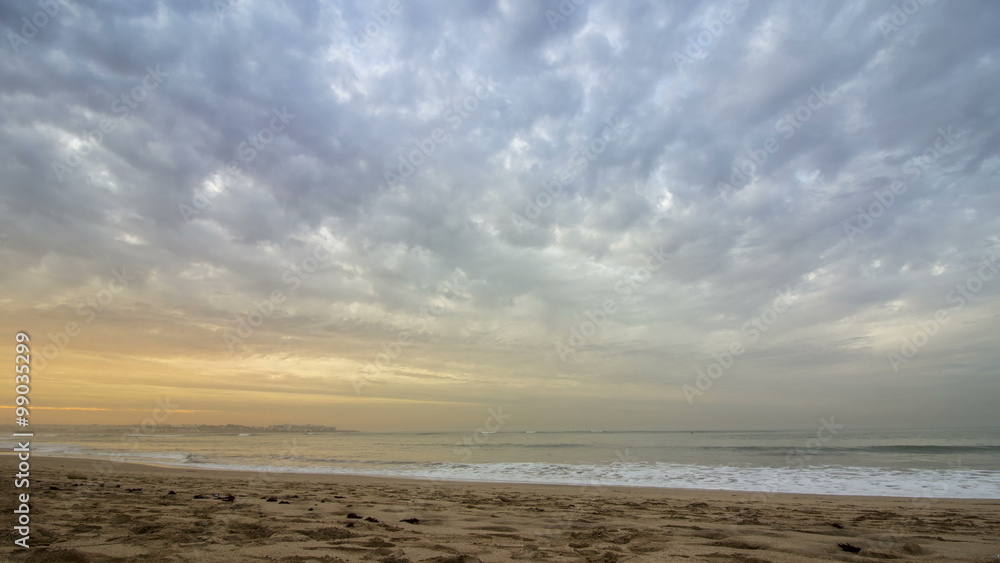 Timelapse Cloudy Sunset Atlantic Ocean view at Dar Bouazza beach Timelapse Cloudy Sunset Atlantic Ocean view at Dar Bouazza beach
