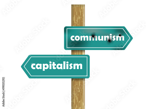 graphic design concept of communism and capitalism