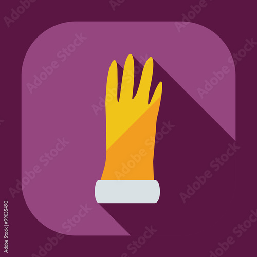 Flat modern design with shadow icons gloves