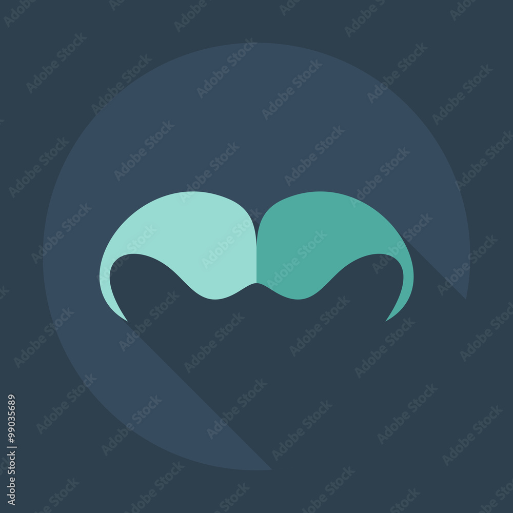 Flat modern design with shadow icons mustache Flat modern design with shadow icons mustache