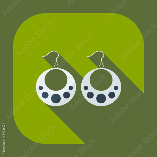 Flat modern design with shadow icons bijouterie