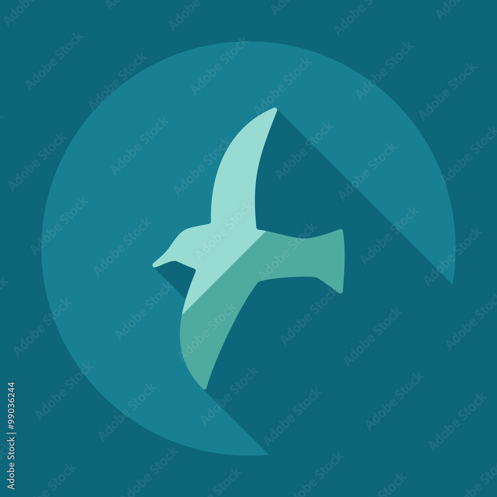Flat modern design with shadow icons seagull Flat modern design with shadow icons seagull