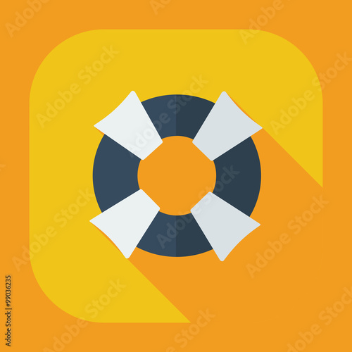 Flat modern design with shadow icons life preserver