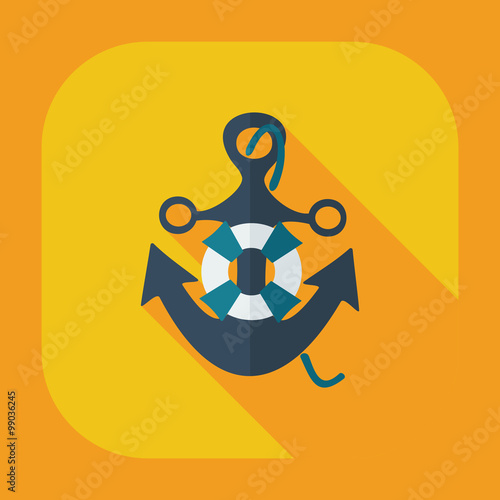 Flat modern design with shadow icons anchor