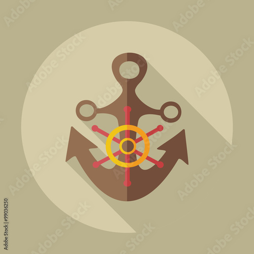 Flat modern design with shadow icons anchor