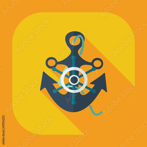 Flat modern design with shadow icons anchor