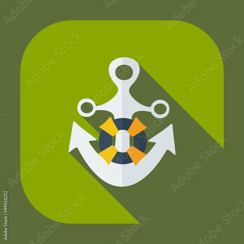 Flat modern design with shadow icons anchor