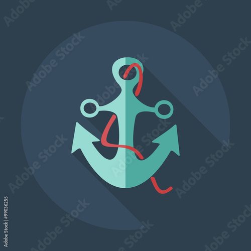 Flat modern design with shadow icons anchor
