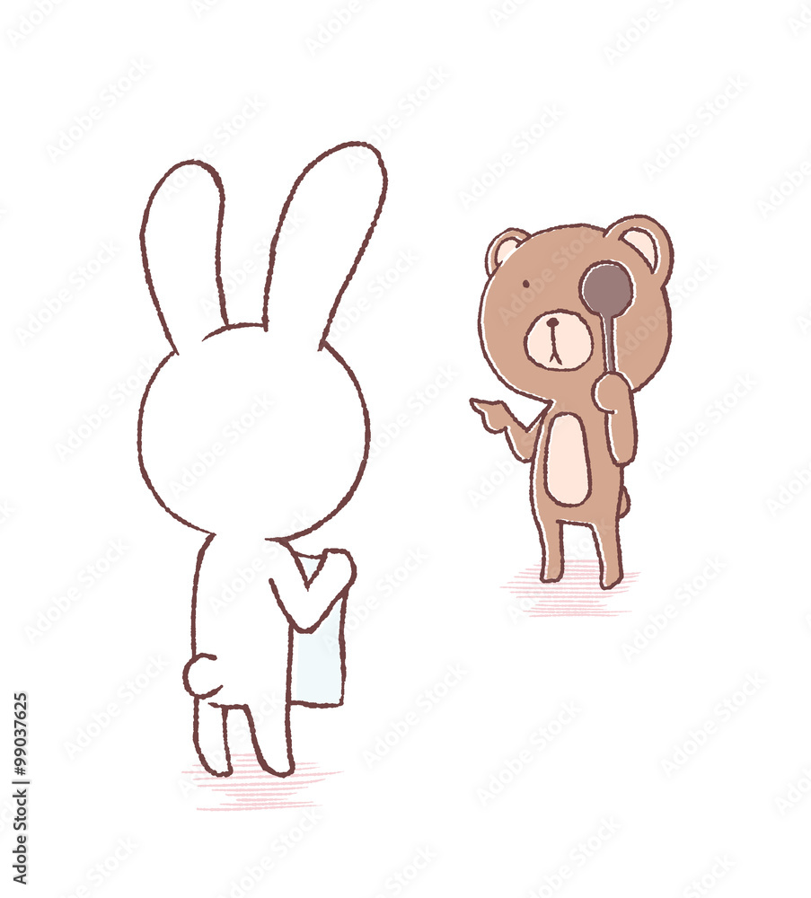 ウサギとクマの視力検査 Stock イラスト Adobe Stock