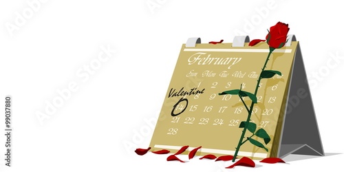 Rose on calendar,14 february making

