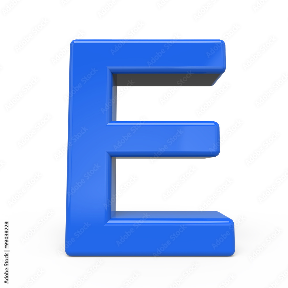 3d glossy blue letter E 3d glossy blue letter E
