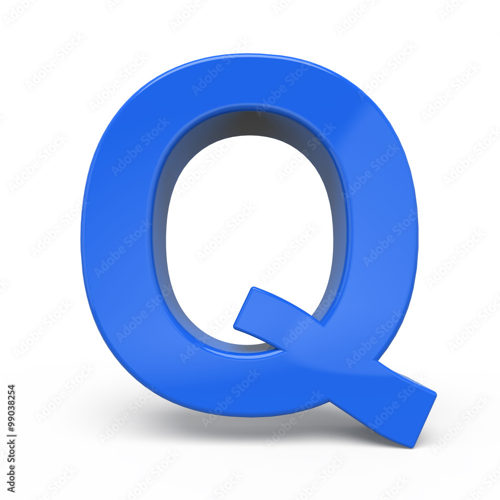3d glossy blue letter Q 3d glossy blue letter Q