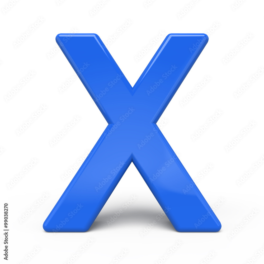 3d glossy blue letter X 3d glossy blue letter X