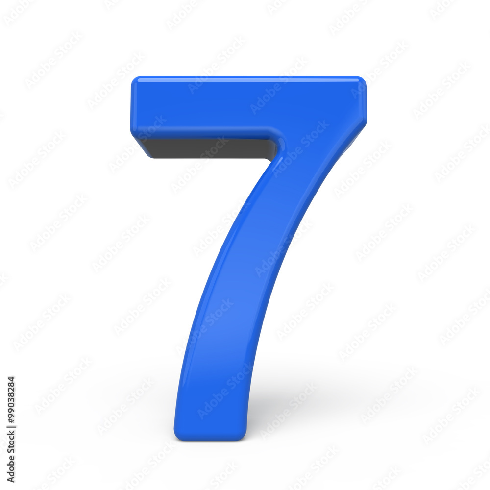 3d glossy blue number 7 3d glossy blue number 7