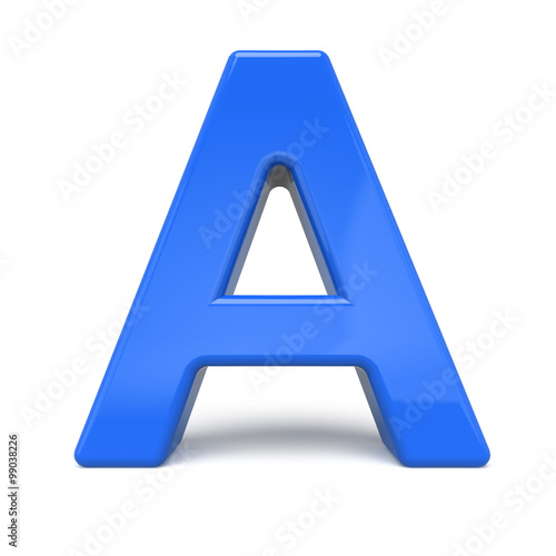 3d glossy blue letter A