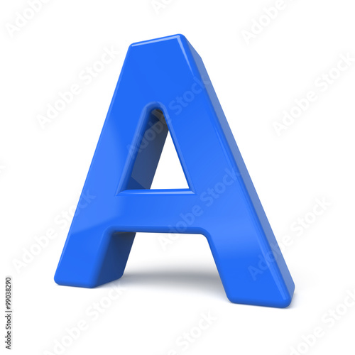 3d glossy blue letter A