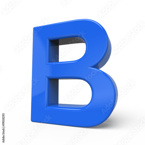 3d glossy blue letter B