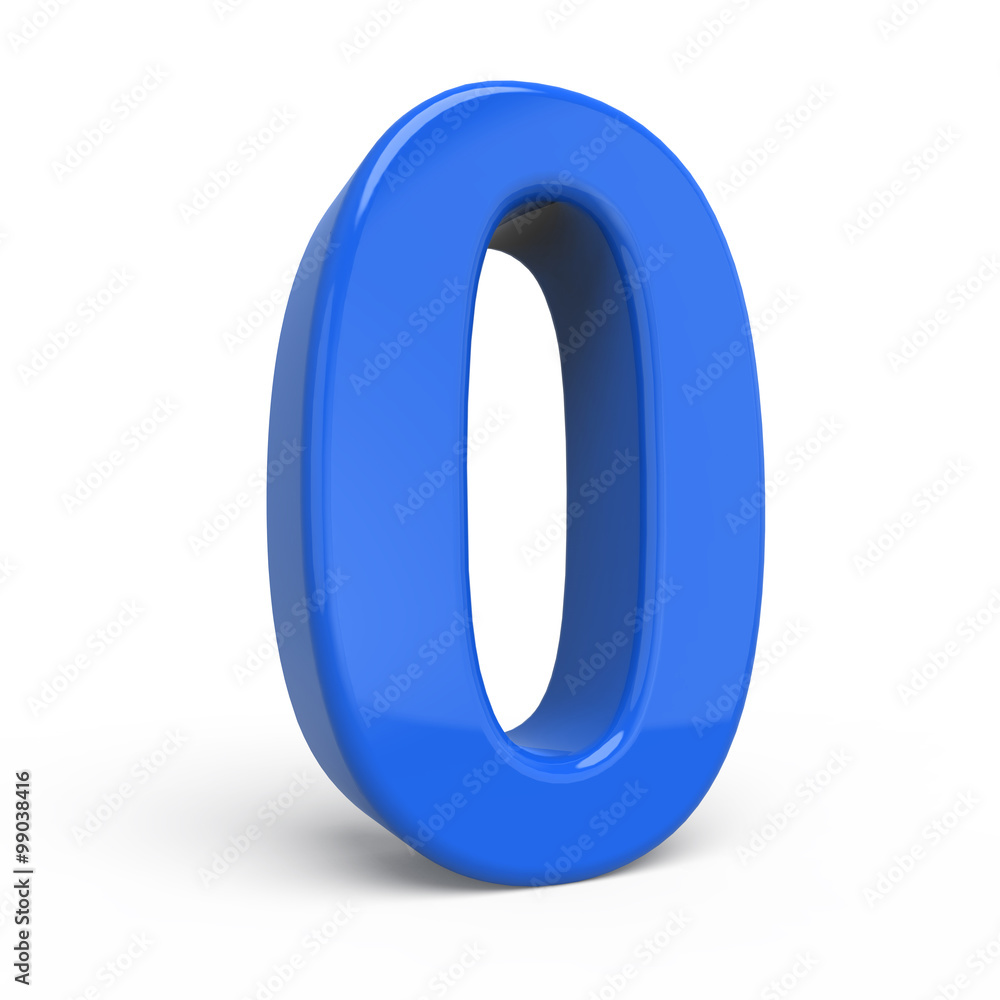 3d glossy blue number 0 3d glossy blue number 0