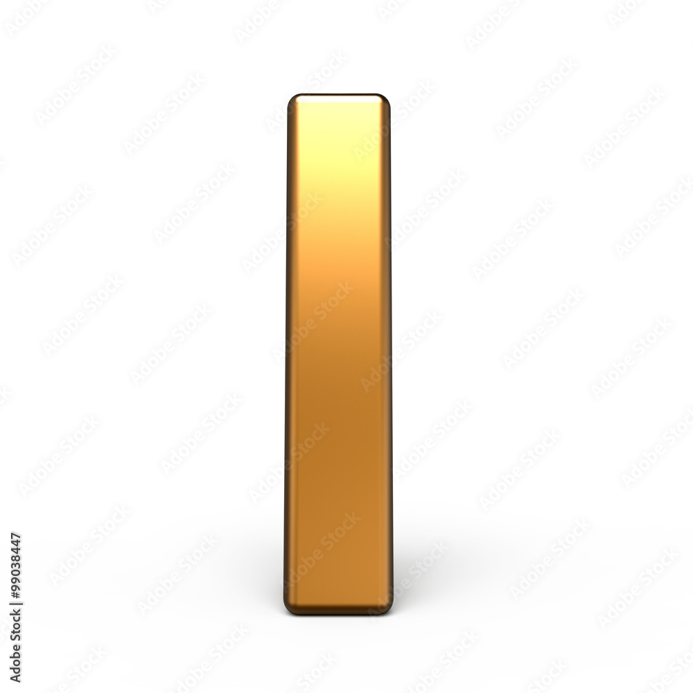 3d matte gold letter I 3d matte gold letter I