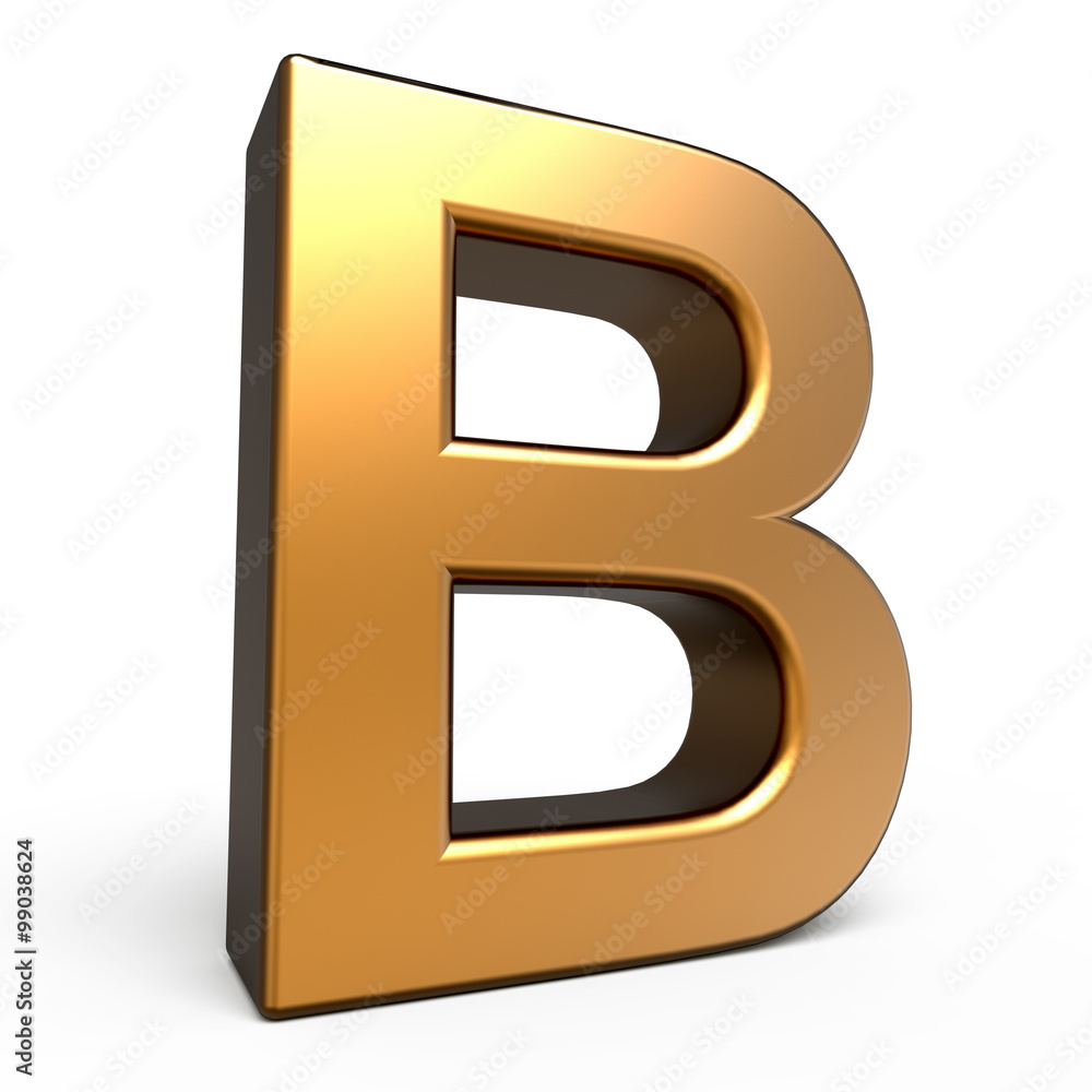 3d matte gold letter B