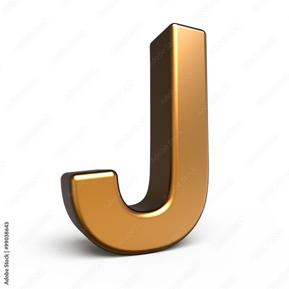 3d matte gold letter J 3d matte gold letter J