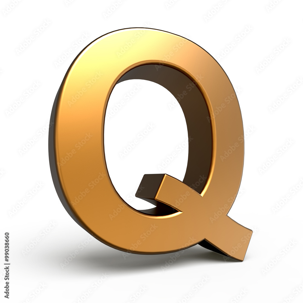3d matte gold letter Q 3d matte gold letter Q