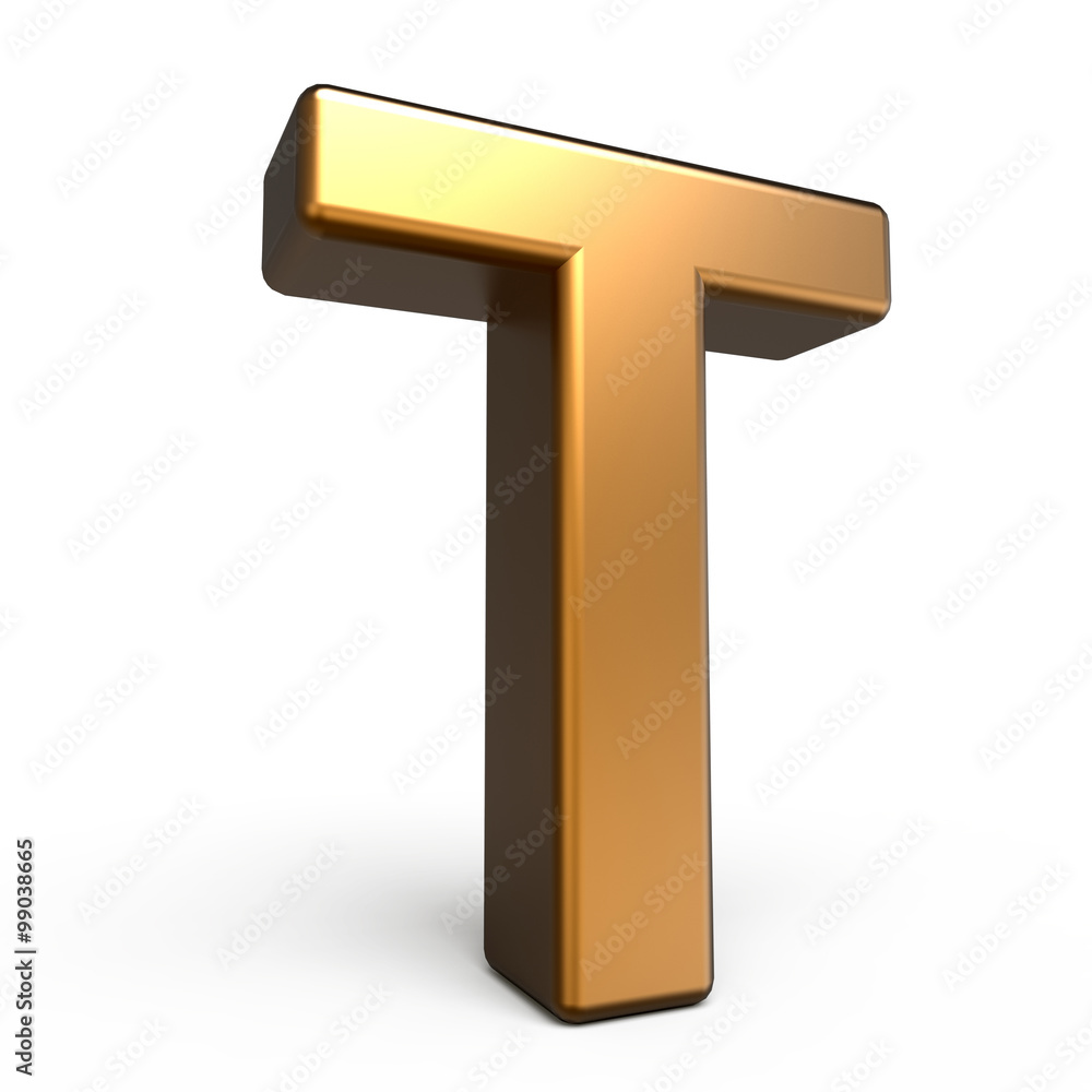 3d matte gold letter T 3d matte gold letter T