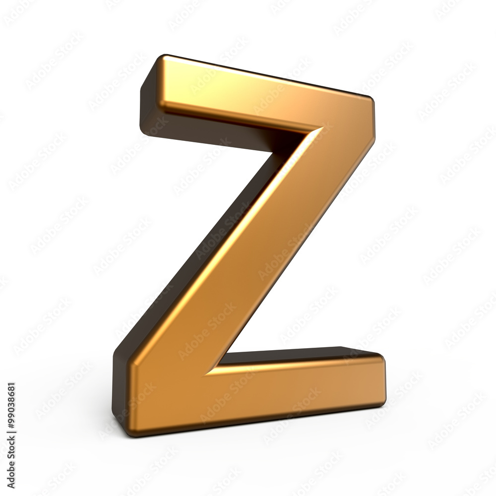 3d matte gold letter Z 3d matte gold letter Z