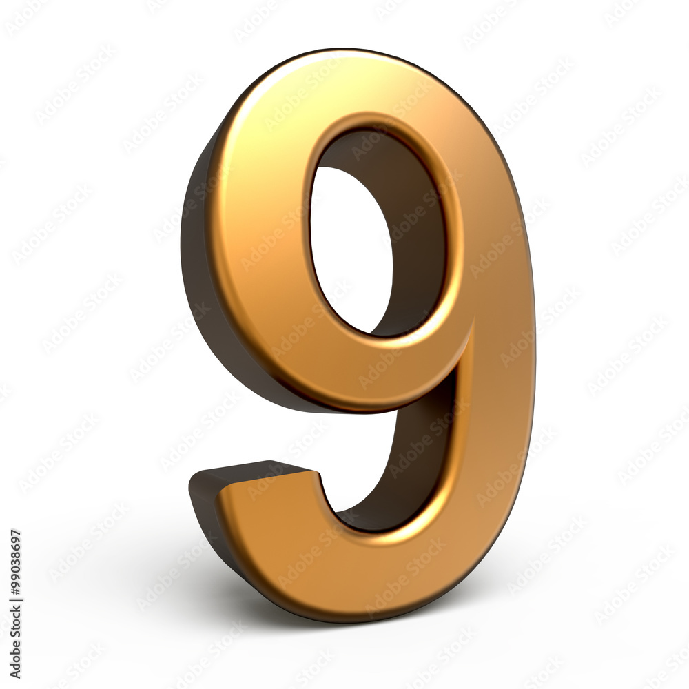 3d matte gold number 9 3d matte gold number 9