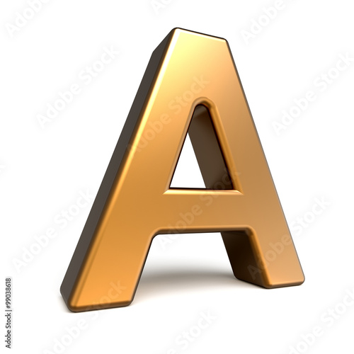 3d matte gold letter A